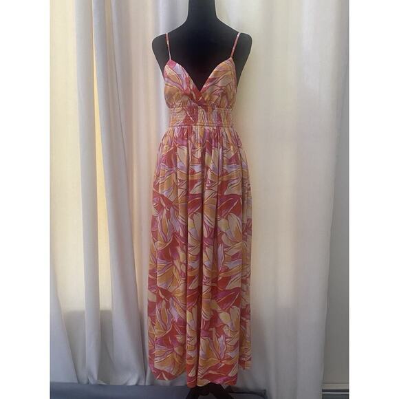 Z Supply Women’s Charmed Linen Blend Midi Dress Summer Resort Size S - Picture 1 of 6